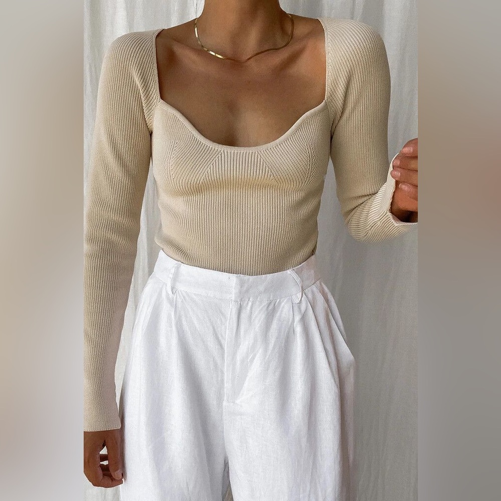 ▪️NWT DISSH PACES BUTTER KNIT SWEETHEART TOP L